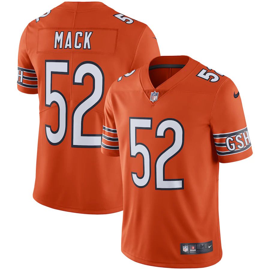 Men Chicago Bears #52 Khalil Mack Nike Orange Vapor Limited NFL Jersey